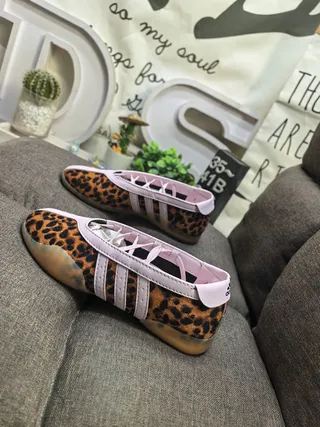 Adidas Multicolor Pink Leopard-Print Upper Synthetic Accents Lifestyle Sneakers 7