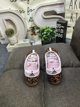 Adidas Multicolor Pink Leopard-Print Upper Synthetic Accents Lifestyle Sneakers 8