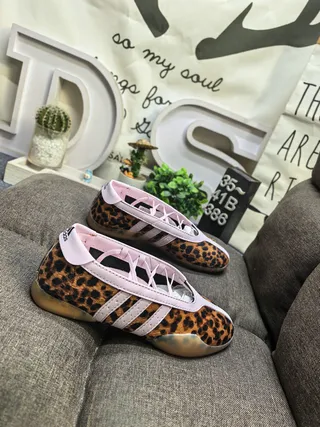 Adidas Multicolor Pink Leopard-Print Upper Synthetic Accents Lifestyle Sneakers 9