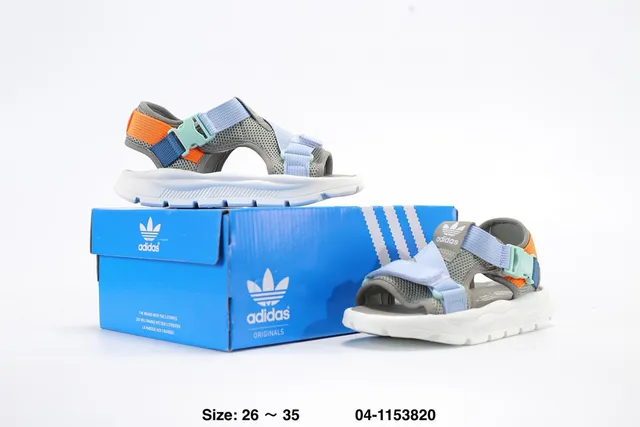 Adidas Multicolor White Adjustable Strap Mesh Upper Casual Sandals 12