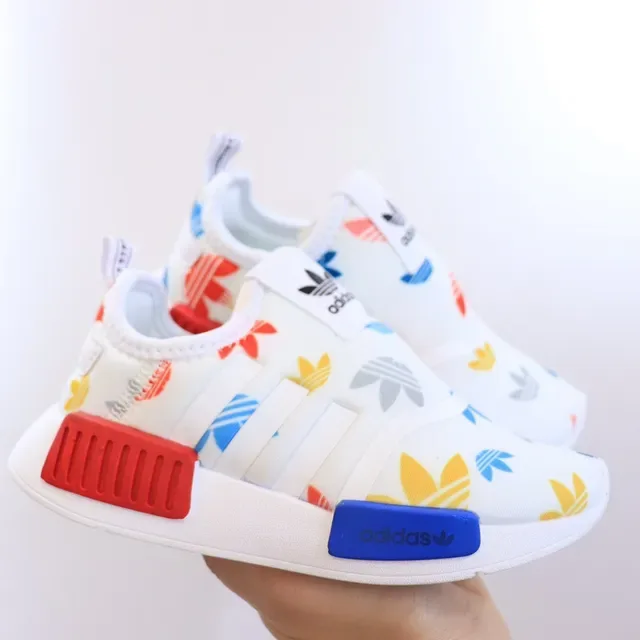 Adidas NMD White Multicolor Slip-On Construction Boost Midsole Lifestyle Sneakers 5