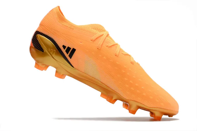 Adidas Orange Doré Haut en Tricot Ingénierie Semelle Translucide Sol Firme Chaussures de Football 2