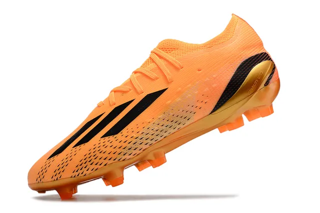 Adidas Orange Doré Haut en Tricot Ingénierie Semelle Translucide Sol Firme Chaussures de Football 3