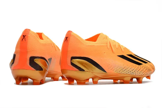 Adidas Orange Doré Haut en Tricot Ingénierie Semelle Translucide Sol Firme Chaussures de Football 5