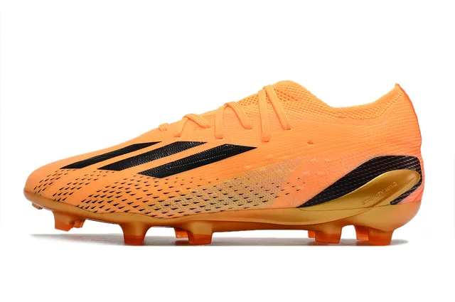 Adidas Orange Doré Haut en Tricot Ingénierie Semelle Translucide Sol Firme Chaussures de Football 7