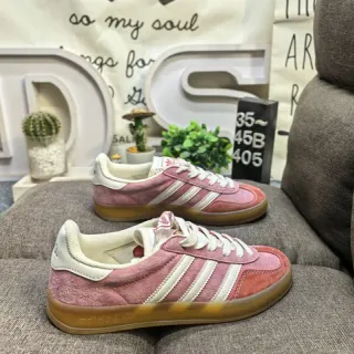 Adidas Pink Beige Suede Upper Three-Stripe Side Panel Lifestyle Sneakers