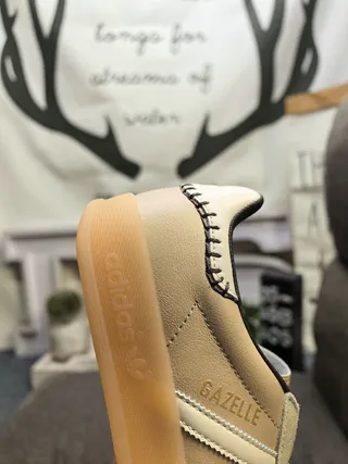Adidas Pink Beige Suede Upper Three-Stripe Side Panel Lifestyle Sneakers 3