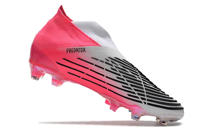 Adidas Rosa Preto Cadarços Assimétricos Transparente Iridescente Jaula do Calcanhar Campo Firme Sapatos de Futebol 3