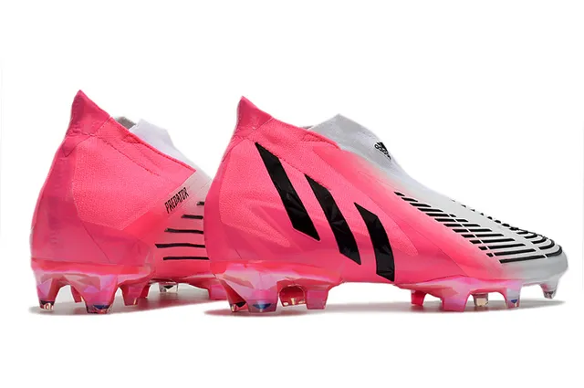 Adidas Rosa Preto Cadarços Assimétricos Transparente Iridescente Jaula do Calcanhar Campo Firme Sapatos de Futebol 7