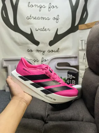 Adidas Pink Black Low-Top Racing Silhouette Three-Stripe Side Panel Running Shoes 5