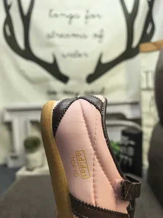 Adidas Pink Brown Laceless Velcro Strap Lifestyle Sneakers 3