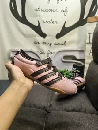 Adidas Pink Brown Laceless Velcro Strap Lifestyle Sneakers 5