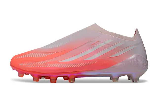 Adidas Sapatos de futebol rosa e laranja colar de meia empeine degradê iridiscente ponta para terreno firme 7