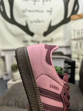 Adidas Pink Purple Suede Upper Three-Stripe Side Panel Lifestyle Sneakers 3