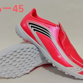 Adidas Pink White Slip-On Zippered Vamp Turf Soccer Shoes
