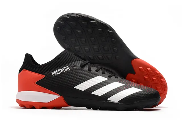 Adidas Predator Preto Verde Baixo Corte Textura de Grade Superior Grama Sapatos de Futebol 2