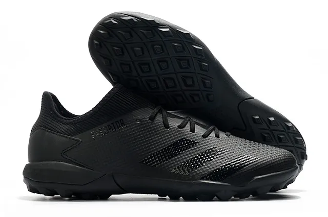 Adidas Predator Preto Verde Baixo Corte Textura de Grade Superior Grama Sapatos de Futebol 7