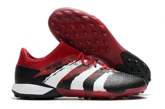 Adidas Predator Preto Verde Baixo Corte Textura de Grade Superior Grama Sapatos de Futebol 15