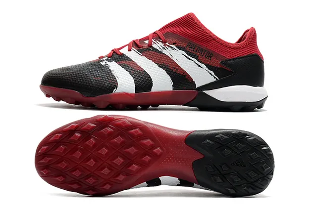 Adidas Predator Preto Verde Baixo Corte Textura de Grade Superior Grama Sapatos de Futebol 16