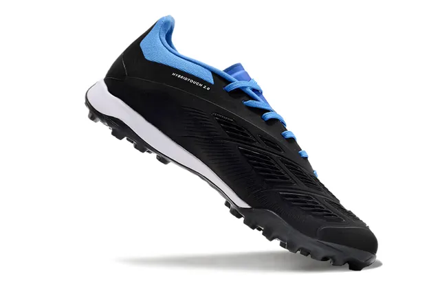 Adidas Predator Zapatos de fútbol Negro Blanco Azul Césped 2