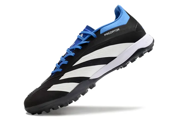 Adidas Predator Zapatos de fútbol Negro Blanco Azul Césped 3