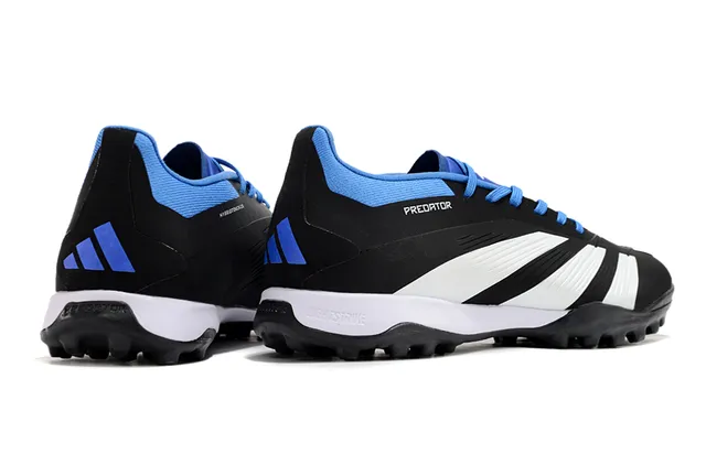 Adidas Predator Zapatos de fútbol Negro Blanco Azul Césped 5