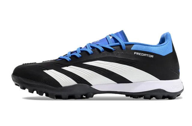 Adidas Predator Zapatos de fútbol Negro Blanco Azul Césped 7