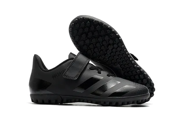 Adidas Predator Noir Blanc Low-Cut Velcro Sangle Fermeture Gazon Chaussures de football 3