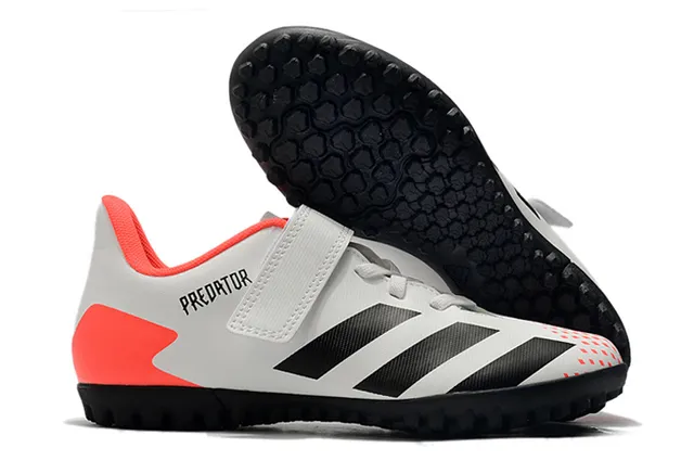 Adidas Predator Noir Blanc Low-Cut Velcro Sangle Fermeture Gazon Chaussures de football 4