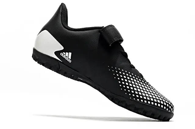 Adidas Predator Noir Blanc Low-Cut Velcro Sangle Fermeture Gazon Chaussures de football 12