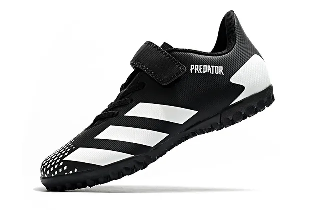 Adidas Predator Noir Blanc Low-Cut Velcro Sangle Fermeture Gazon Chaussures de football 13