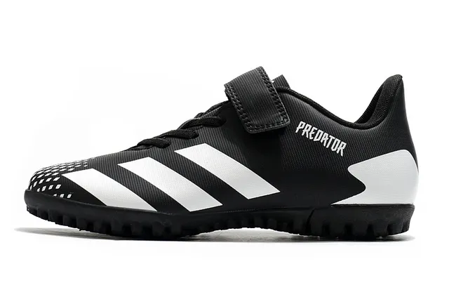 Adidas Predator Noir Blanc Low-Cut Velcro Sangle Fermeture Gazon Chaussures de football 14
