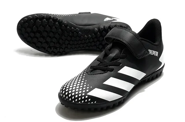 Adidas Predator Noir Blanc Low-Cut Velcro Sangle Fermeture Gazon Chaussures de football 15