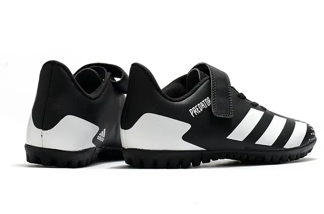 Adidas Predator Noir Blanc Low-Cut Velcro Sangle Fermeture Gazon Chaussures de football 16
