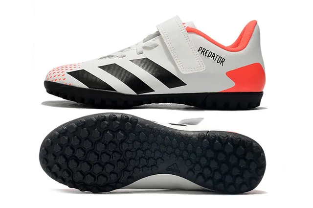 Adidas Predator Noir Blanc Low-Cut Velcro Sangle Fermeture Gazon Chaussures de football 17