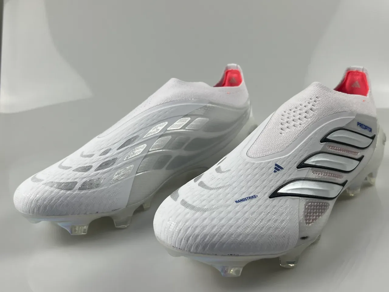 Adidas Predator Nanostrike+ White Silver Red Firm-Ground Soccer Shoes 2