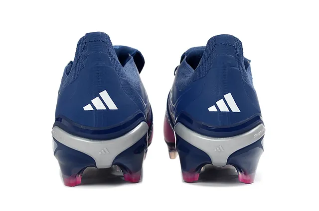 Adidas Predator Navy Pink Low-Cut Laceless Bootie Iridescent Three-Stripe Branding Firm-Ground Soccer Shoes 4