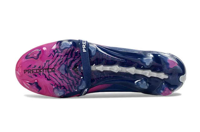 Adidas Predator Navy Pink Low-Cut Laceless Bootie Iridescent Three-Stripe Branding Firm-Ground Soccer Shoes 5