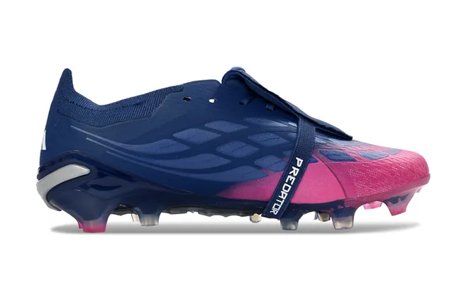 Adidas Predator Navy Pink Low-Cut Laceless Bootie Iridescent Three-Stripe Branding Firm-Ground Soccer Shoes 7
