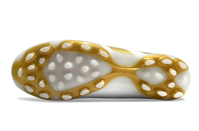 Adidas Predator White and Gold Firm-Ground Soccer Shoes 6