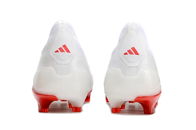Adidas Predator White and Red Firm-Ground Soccer Shoes 4