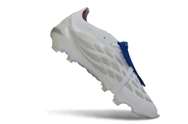 Adidas Predator White Blue Synthetic Upper Holographic Iridescent Soleplate Firm-Ground Soccer Shoes 2
