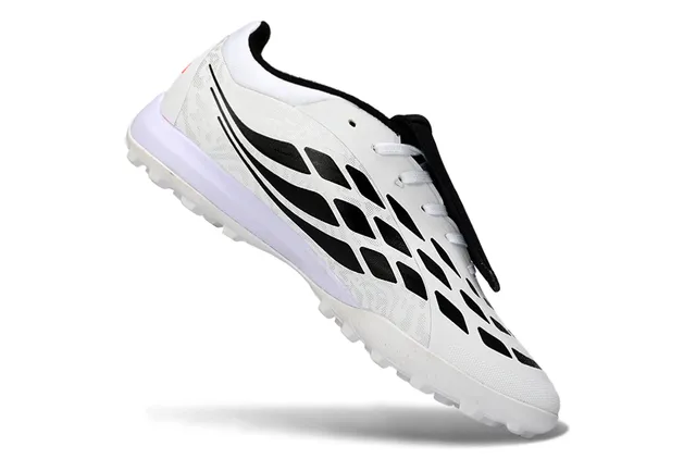 Adidas Predator White Pink Synthetic Textured Upper Gradient Three-Stripe Design Turf Soccer Shoes 2