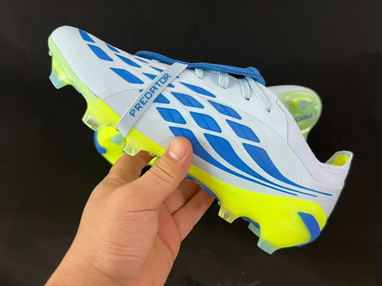 Adidas Predator White Yellow Low-Cut Football Boot Firm-Ground Soccer Shoes 4