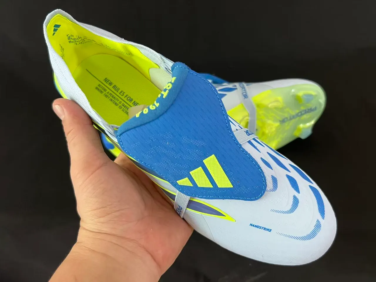 Adidas Predator White Yellow Low-Cut Football Boot Firm-Ground Soccer Shoes 5