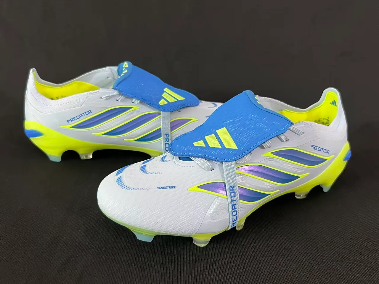 Adidas Predator White Yellow Low-Cut Football Boot Firm-Ground Soccer Shoes 6
