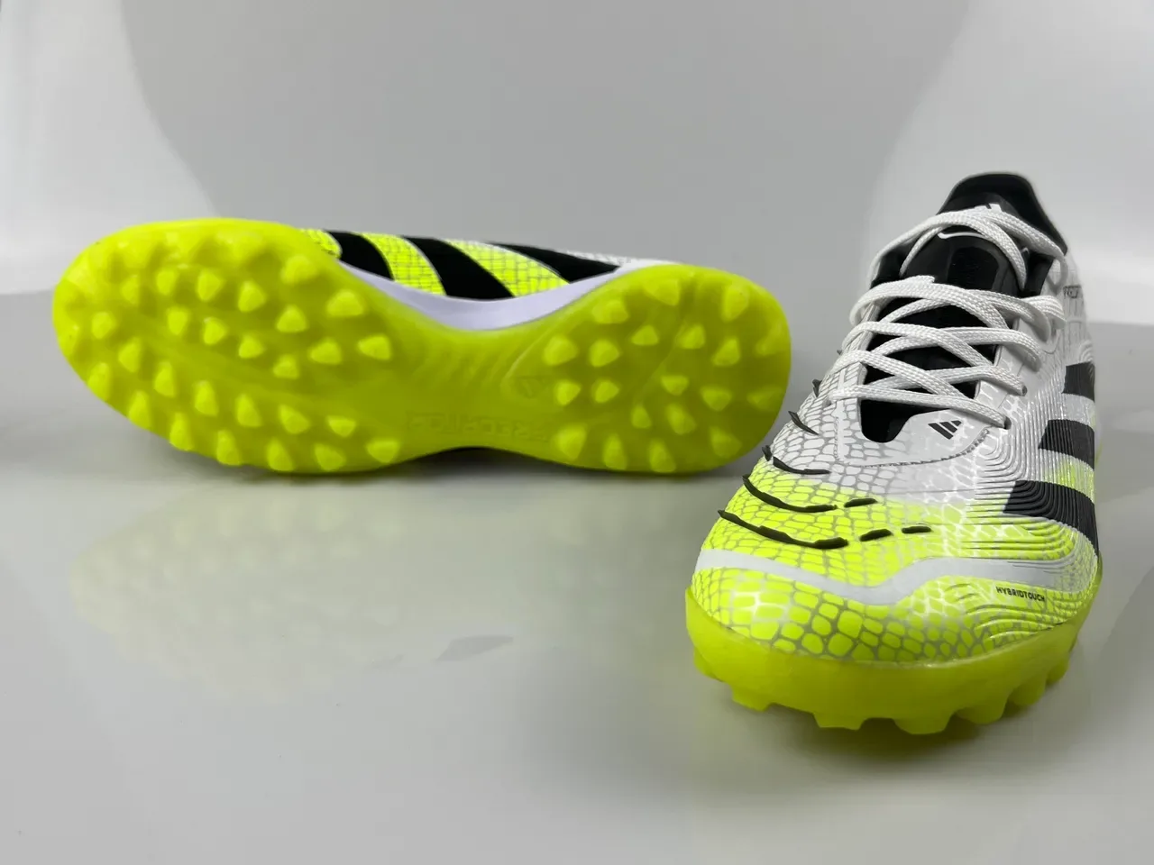 Adidas Predator Yellow Black Textured Scale-Pattern Upper Neon Color Blocking Artificial-Grass Soccer Shoes 1