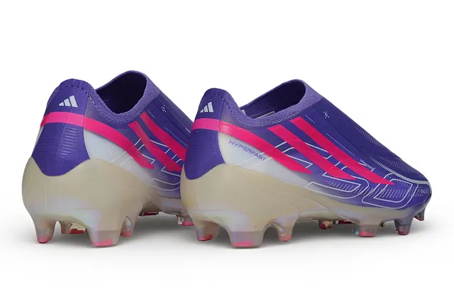 Adidas Purple Pink Low-Cut Sock-Fit Upper Iridescent Holographic Soleplate Firm-Ground Soccer Shoes 5