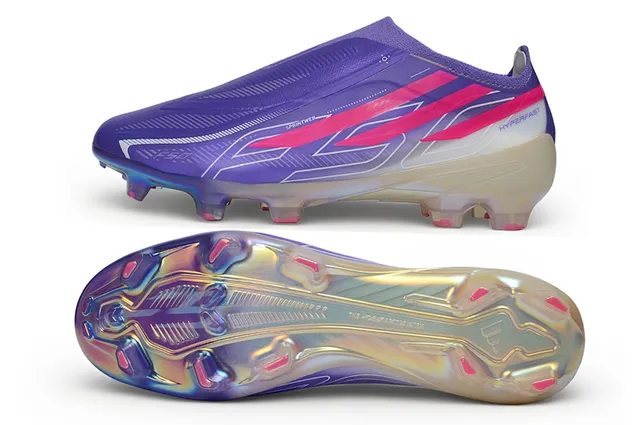 Adidas Purple Pink Low-Cut Sock-Fit Upper Iridescent Holographic Soleplate Firm-Ground Soccer Shoes 6