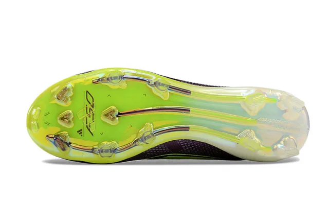 Adidas Purple Yellow Low-Cut Sock-Fit Collar Textured Synthetic Upper Firm-Ground Soccer Shoes 6